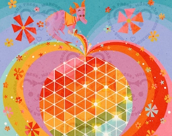 Spread Love - Art Print - Inspiré par EPCOT ft. Figment (PRIDE 2022)