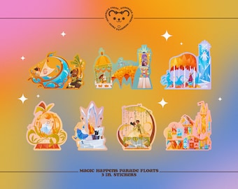Magic Happens Floats - Stickers 3 pouces - Stickers pour Bullet Journal, bouteilles d'eau et agendas - Disneyland