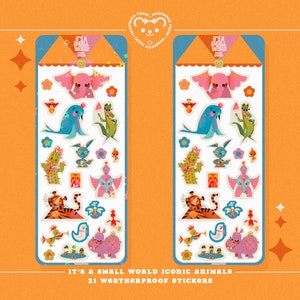 It's a Small World Animali iconici - Foglio di adesivi - Adesivi per Bullet Journal, album di ritagli e planner