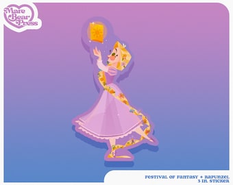 Raiponce - Stickers Festival of Fantasy - 3 pouces - Stickers pour Bullet Journal, bouteilles d'eau et agendas - Walt Disney World