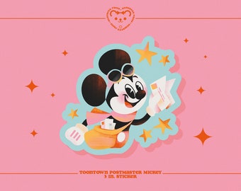 Toontown Post Mickey - 3 in. Sticker - Stickers for Bullet Journal, Water Bottles, and Planners