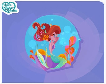 La vida son burbujas - Pegatina de 7,6 cm - Pegatinas para Bullet Journal, botellas de agua y agendas - La Sirenita