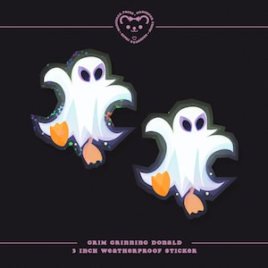 Grim Grinning - Halloween 3in. Sticker - Stickers for Laptops, Journal, Scrapbooks, and Planners