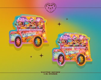 Electric Mayhem - Sticker 3 pouces - Stickers pour Bullet Journal, bouteilles d'eau et agendas - The Muppets