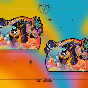 Visions Fantastic - 3 po. Autocollant - Autocollants pour Bullet Journal, bouteilles d’eau et planificateurs - Fantasmic