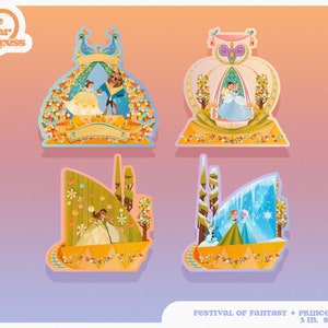 Festival of Fantasy Princess Floats - 3 in. Stickers - Stickers for Bullet Journal, Water Bottles, and Planners - Walt Disney World