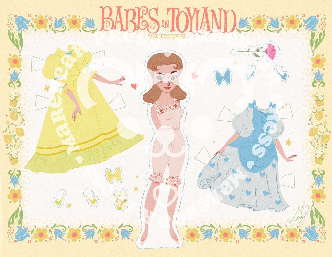 Digital Paper Doll Set Babes in Toyland 30 Pieces Etsy Canada