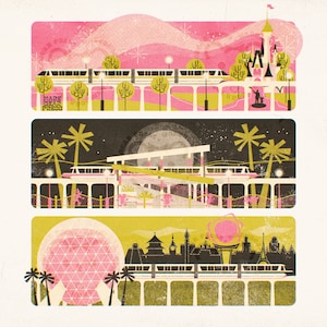 Landstraße in der Himmel - Express Monorail - Kunstdruck