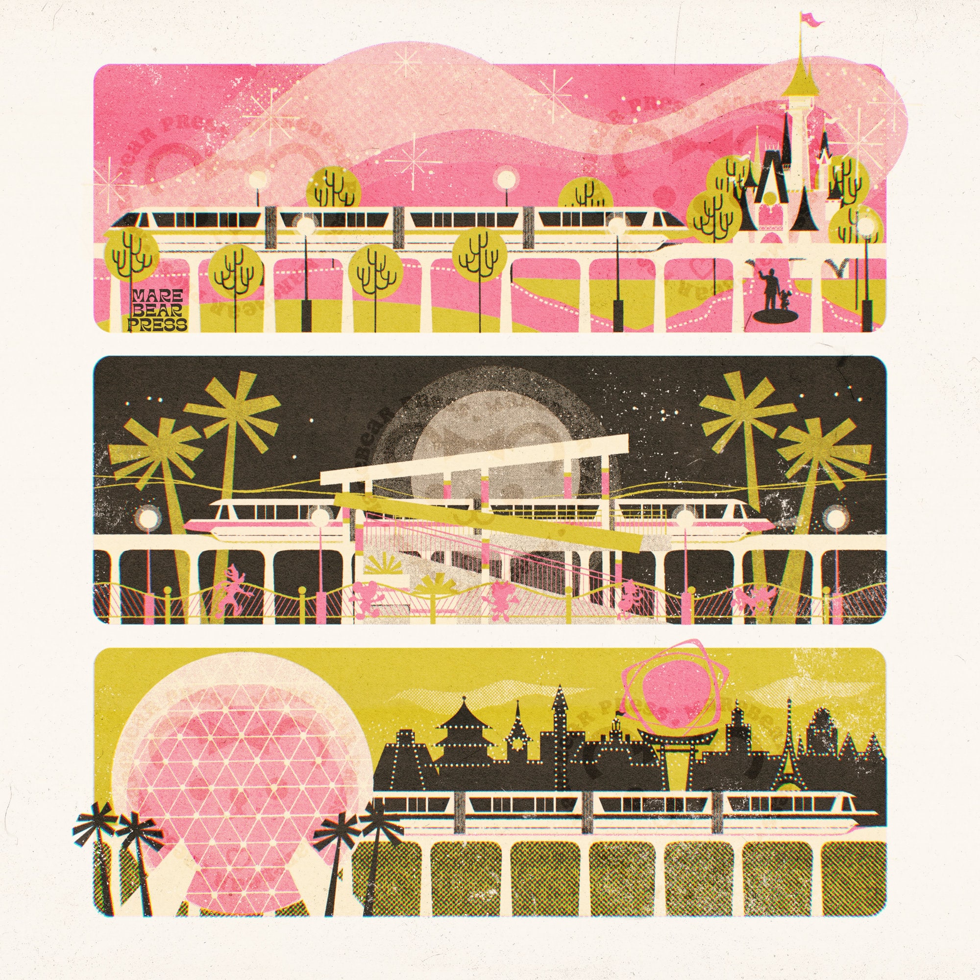 Highway in the Sky - Express Monorail - Art Print