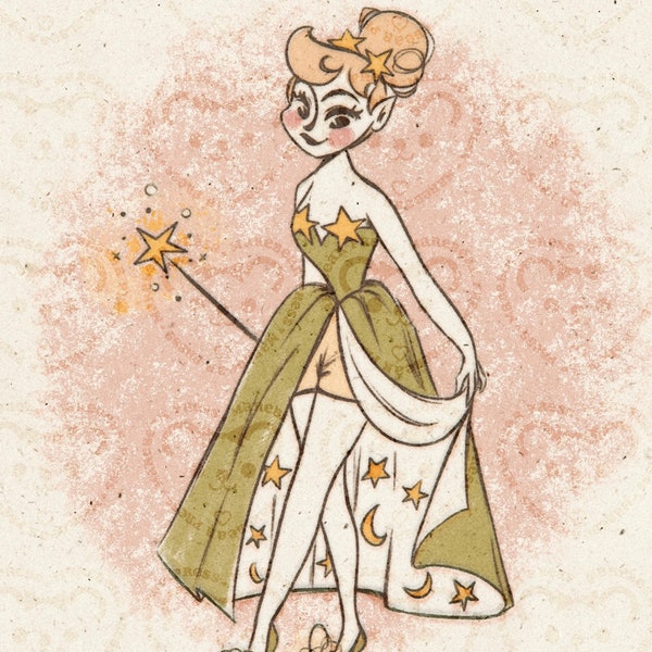 Tinker Bell Queen of the Night Sketch - Art Print - Königin der Nach