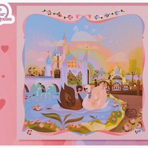 A Fantasy for Two - Valentine&#39;s Art Print - Inspired by Disneyland