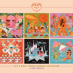 It's a Small World Mermay Collection - Art Print - Inspired by Disneyland & Mary Blair