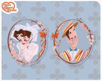 Camée Jolly Holiday - Stickers 3 pouces - Stickers pour Bullet Journal, bouteilles d'eau et agendas - inspirés de Mary Poppins