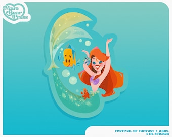 Festival of Fantasy Ariel - Stickers 3 pouces - Stickers pour Bullet Journal, bouteilles d'eau et agendas - Walt Disney World