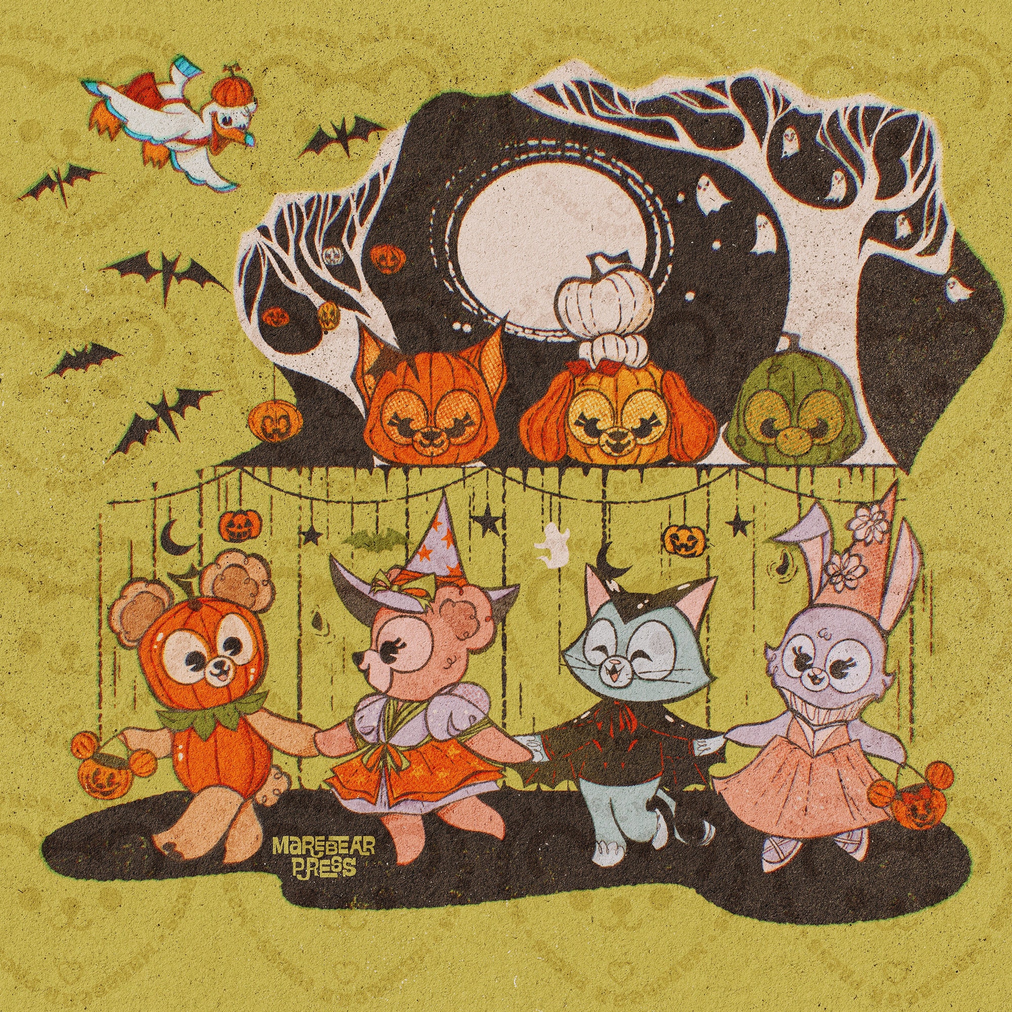 Trick or Treat - Halloween Time - Art Print - Duffy and Friends - Etsy