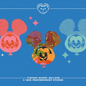 Mickey Balloons - Sticker - Stickers for Bullet Journal, Scrapbooks, and Planners