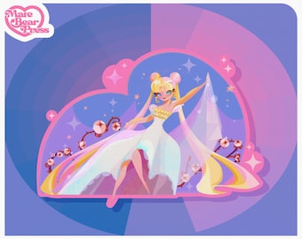 Muun Purinsesu - Sticker 3 pouces - Stickers pour Bullet Journal, bouteilles d'eau et agendas - Sailor Moon