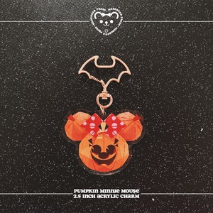 Kürbis Minnie - Halloween Acryl Anhänger - 5 cm.