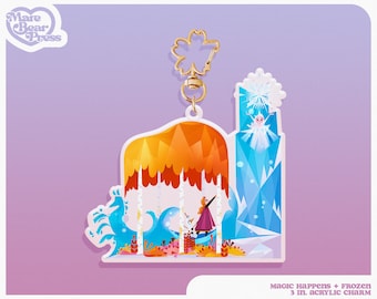 Magic Happens Frozen - Abalorio acrílico inspirado en Disneyland - 3 pulgadas