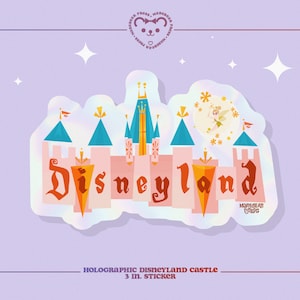 Sleeping Beauty Castle - 3 in. Matte Holo Sticker - Stickers for Bullet Journal, Water Bottles, and Planners - Disneyland