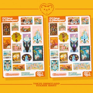 Tokyo Disneyland Stamps - Sticker Sheet - Stickers for Bullet Journal, Scrapbooks, and Planners