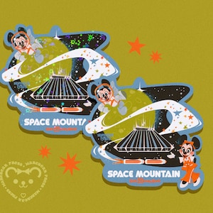 Sticker Space Mountain '75 - 3 inch: stickers voor Bullet Journal, plakboeken en planners
