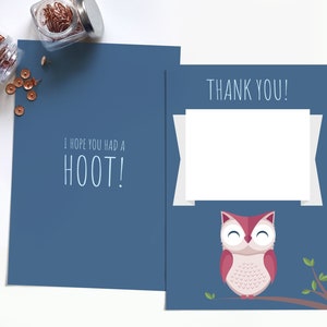 Cartes de remerciement Woodland Baby Shower, hibou Baby Boy Shower, fête Woodland, téléchargement immédiat imprimable