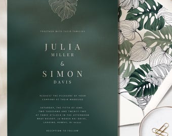 Hawaii wedding invites - Hawaii wedding invitation suite - Destination Wedding Invitation - PRINTED INVITES