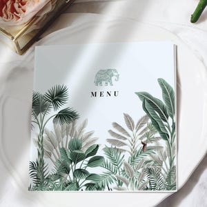 Modèle de menu de mariage tropical - conception de menu indien - menu de mariage plié à destination - menu de mariage ou menu de bar - menu de mariage imprimé
