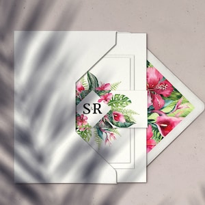 Hawaii wedding invitation - Hawaii beach destination wedding invitation suite - PRINTED wedding invitation set