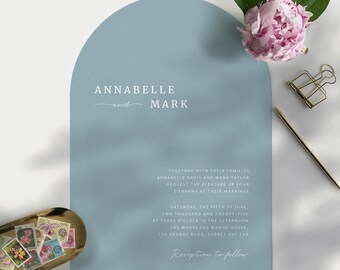 Elegant arch wedding invitation suite, Unique wedding invitations - PRINTED on luxury Italian paper