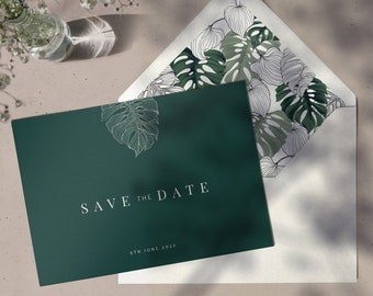 Destination wedding save the date - Tropical save the date template - Modern save the date - Printed cards