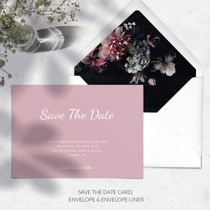 Elegante Hochzeitseinladung Save the Date - Rosa Save the Date Karten - Moderne Save the Date - Gedruckte Save the Dates