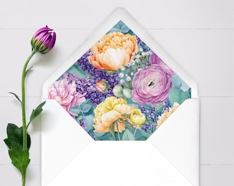 Floral Envelope Liners Printed