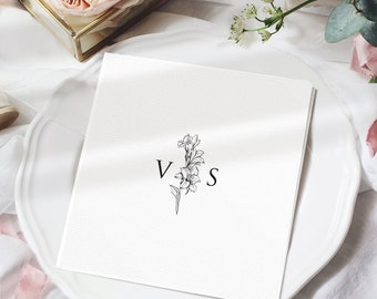 Menu - Wedding menu template - Folded wedding menu - Elegant floral wedding menu - Modern wedding menu printed