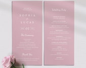 Blush pink wedding programs - Catholic wedding program template - Order of service wedding - Printed wedding programs