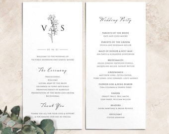 Ordine di servizio - Programma di nozze - Programmi di nozze semplici - Programma di cerimonie nuziali - Programmi STAMPATI