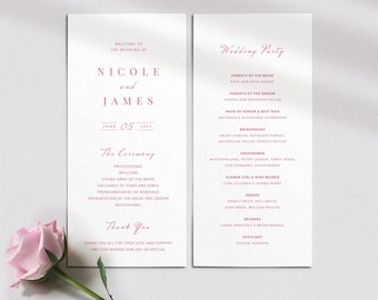 Wedding itinerary template - Catholic wedding program template - Wedding order of service - Printed wedding programs