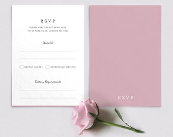 Pink RSVP cards for wedding - Wedding rsvp cards - Blush pink rsvp - Blush pink wedding decor - Printed rsvp Cards