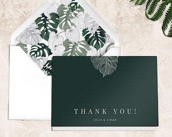 Simple thank you cards - Tropical thank you cards pack - Destination wedding thank you card - Modern wedding thank you card - Printed Cards