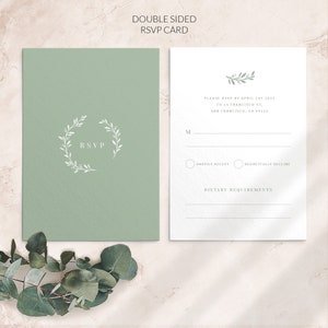 Cartes RSVP - modèle RSVP - cartes RSVP de mariage - RSVP verdure - carte RSVP faire-part de mariage italien - cartes imprimées