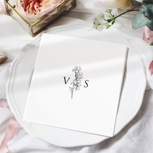Menü - Menüvorlage für die Hochzeit - Gefaltetes Hochzeitsmenü - Elegantes Hochzeitsmenü für die Hochzeit - Modernes Hochzeitsmenü gedruckt