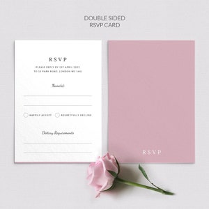 Rosa Antwortkarten für die Hochzeit - Hochzeits-Umschlagkarten - Rosa Antwortkarten - Rosa Antwortkarten - Rosa Hochzeitsdekor - Gedruckte Antwortkarten