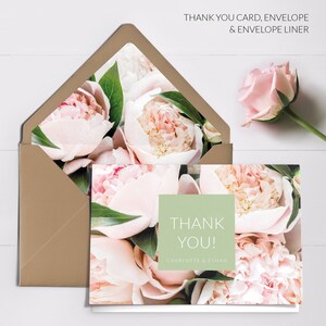 Hochzeit Dankeskarten personalisiert - Florale Dankeskarten - Rustikale Dankeskarten - Gedruckte Dankeskarten