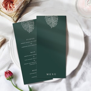 Karty menu weselnego - Tropikalne menu weselne - Menu baru weselnego - Dekoracja stołów weselnych - Menu drukowane