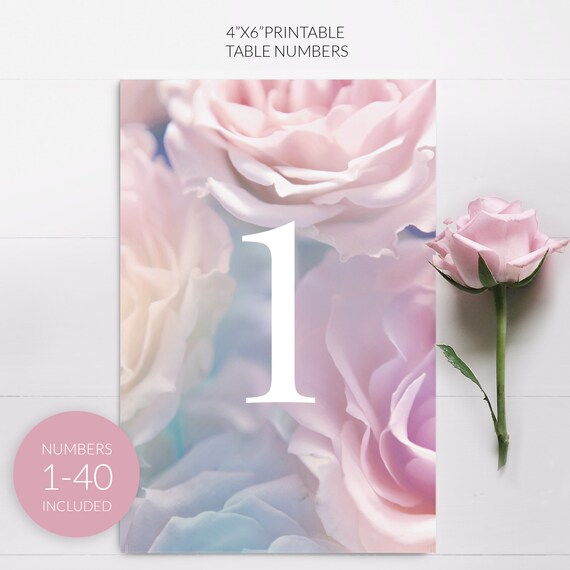 elegant wedding table numbers printable table numbers no 1 40 floral wedding table decor printable pdf digital download by always the hostess catch my party