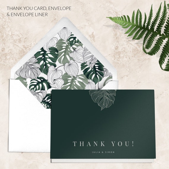 Simple thank you cards - Tropical thank you cards pack - Destination wedding thank you card - Modern wedding thank you card - Printed Cards Il_570xn