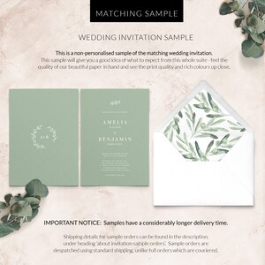 Details card Greenery wedding invitation details card Olive branch wedding details card Wedding info card Printed Cards 1 Invitation Sample