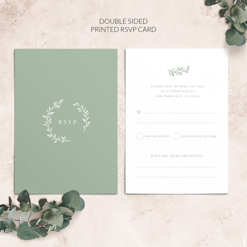 Olive wedding invitation Greenery Wedding Invitation Wedding Invitation Set Italian wedding invitation PRINTED on luxury paper image 4