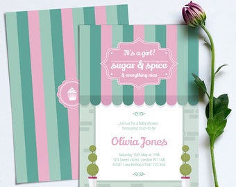 Baby Shower Invitation Girl printable, Personalized PRINTABLE baby shower invitation, Its a girl baby shower Invitations
